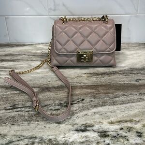 Kendall + Kylie Diamond Quilted Shoulder Crossbody Bag Purse TAUPE NEW